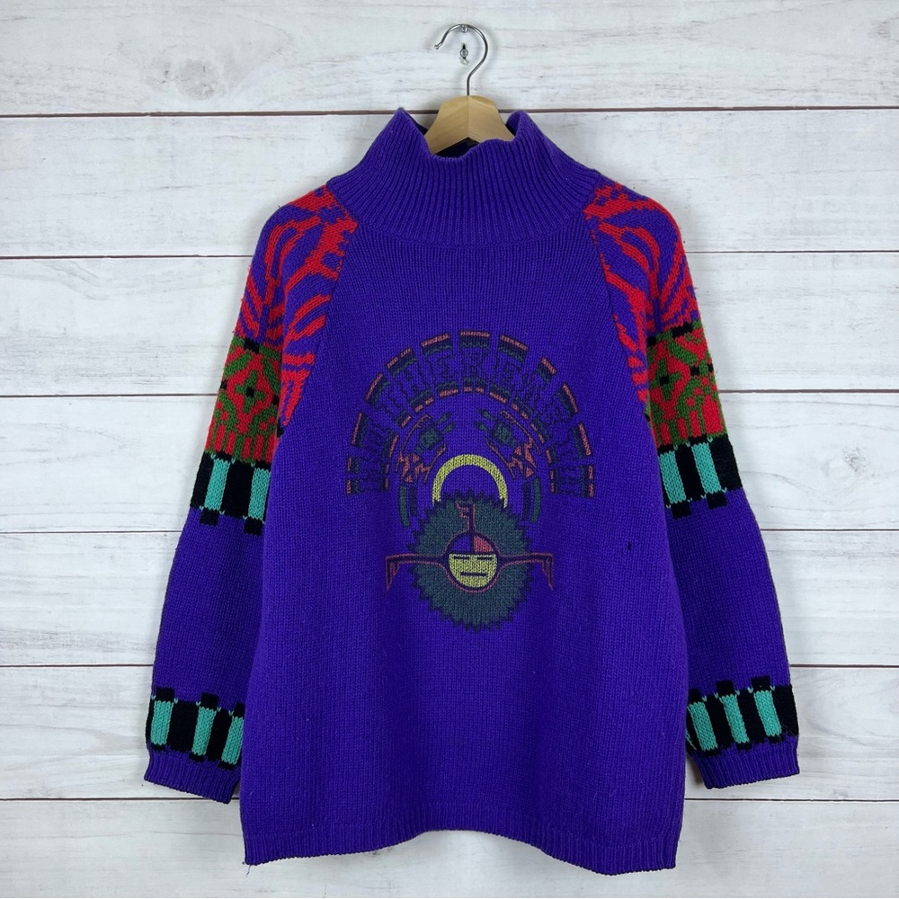 RARE Vintage 80s United Colors of Benetton Mother Earth Wool Sweater Size 48